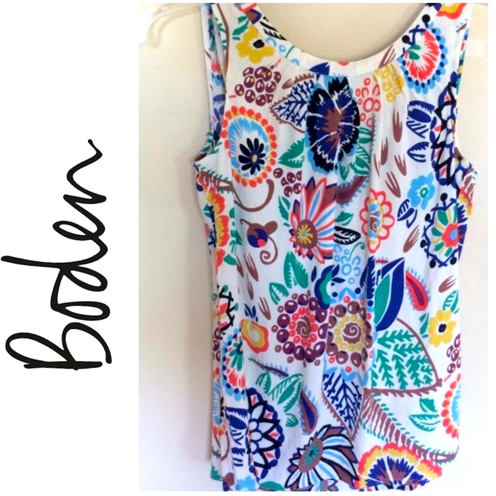 Boden Aria Bird Floral Heart Folklore Top